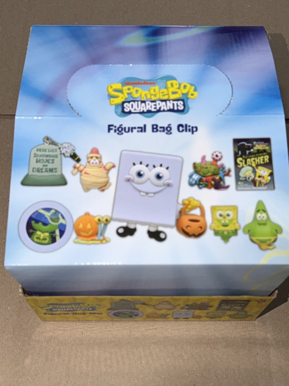 Spirit Halloween SpongeBob SquarePants Figural Bag Clip Keychain Display Box